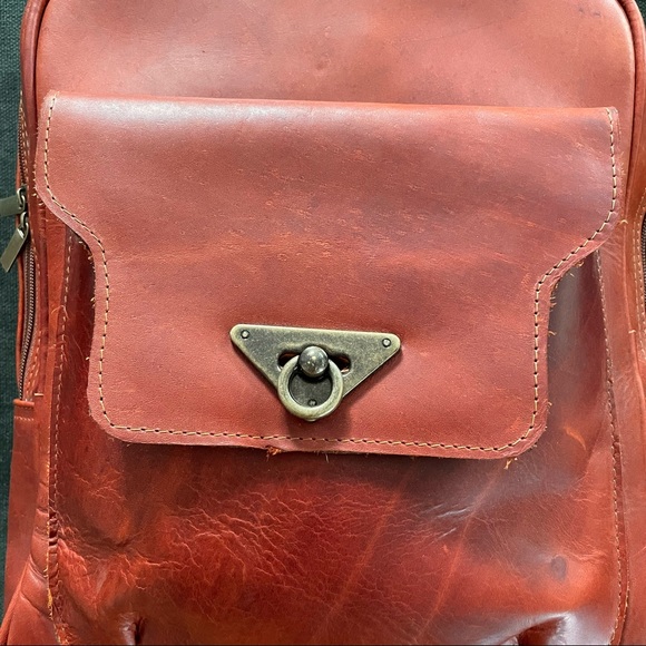 Square Leather Backpack - Picture 9 of 14